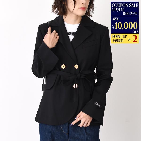 PATOU パトゥ ジャケット サステナブルテクニカル ウール ベルト テーラードジャケット JA0...