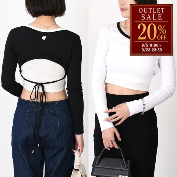 PATOU パトゥ Tシャツ カットソー オープンバック クロップド JE1079978 レディース...