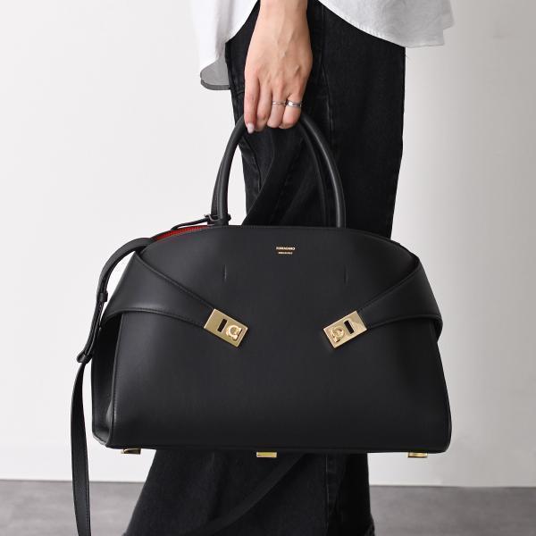 【ラスト1点】FERRAGAMO フェラガモ ハンドバッグ ショルダーバッグ Hug バイカラー (...