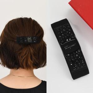 FERRAGAMO（フェラガモ） アクセサリー レザー リボンバレッタ 340453