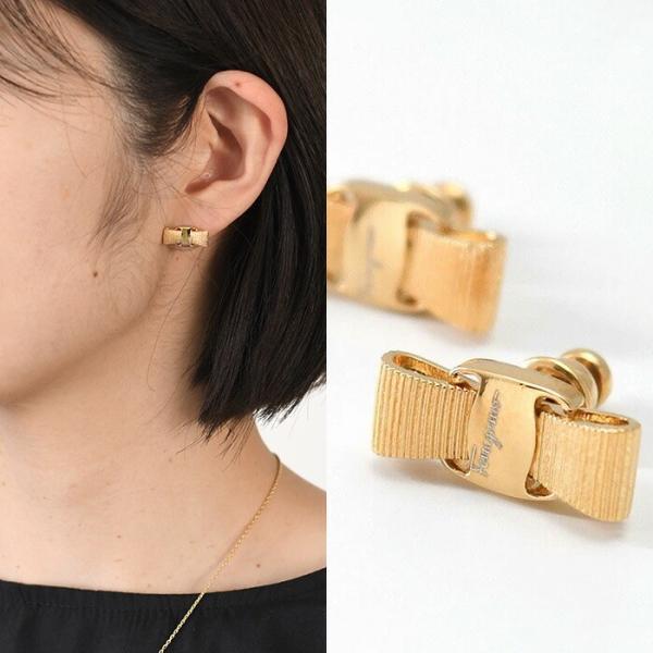 FERRAGAMO フェラガモ アクセサリー ピアス VARA ヴァラ・リボン 760546 998...