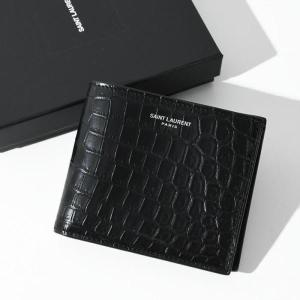 SAINT LAURENT サンローラン 折りたたみ財布 クロコ柄 コインケース