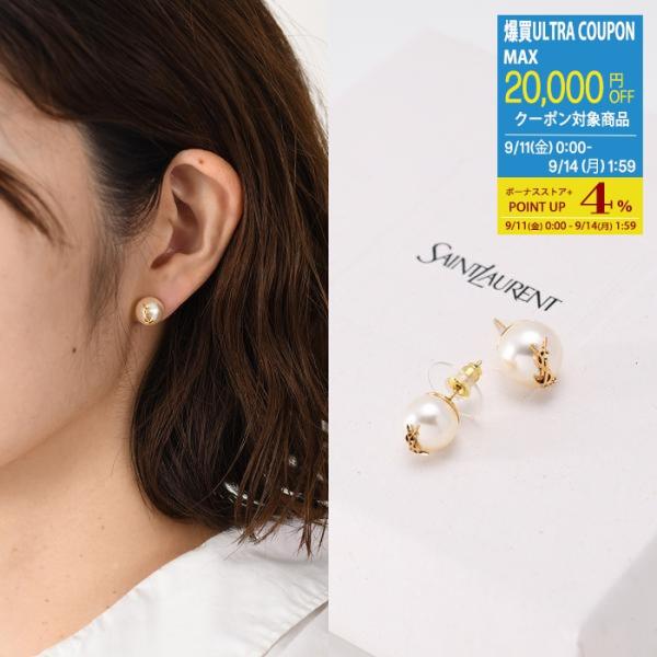 SAINT LAURENT サンローラン ピアス アクセサリー ロゴパールピアス 691563Y15...