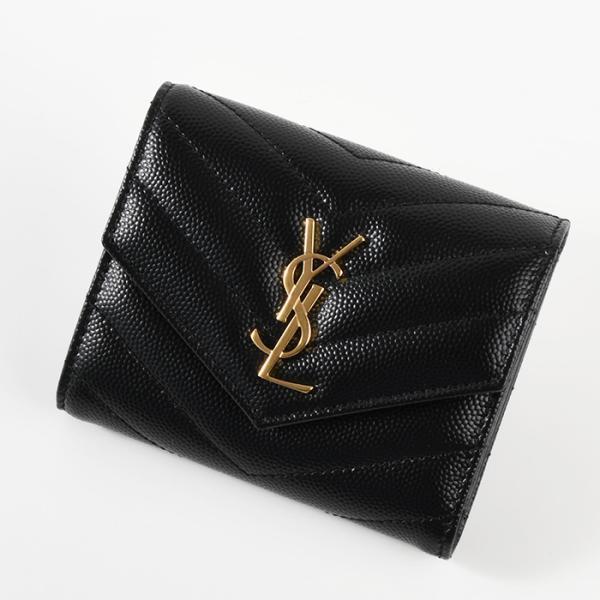 SAINT LAURENT サンローラン 財布 モノグラム マルチフォールドウォレット グレイン・ド...