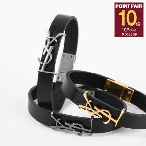 SAINT LAURENT ブラックレザーバングル Amazon | サンローラン パリ バングル ブレスレット レザー