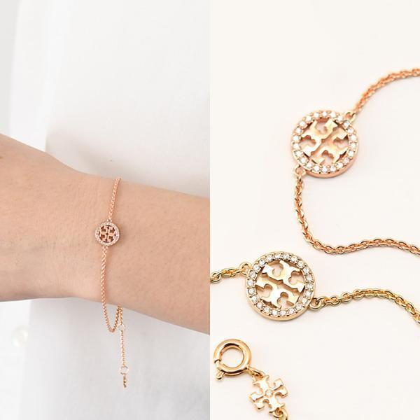 TORY BURCH トリーバーチ ブレスレット アクセサリー ミラー パヴェ チェーンブレスレット...