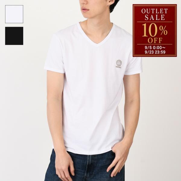 VERSACE ヴェルサーチェ ベルサーチ Tシャツ アンダーシャツ トップス Vネック コットン ...