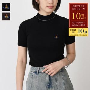 Vivienne Westwood ヴィヴィアン ウエストウッド ニット トップス BEA タートルネック 半袖 18030034Y002M レディース ブラック ブラウン ウール