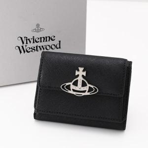 Vivienne Westwood ヴィヴィアン ウエストウッド 三つ折り財布 ミニ財布 SAFFIANO LEATHER Flap スモール ウォレット 5115002UW L001N レディース ブラック 黒｜セレクトショップ FELICE Yahoo!店