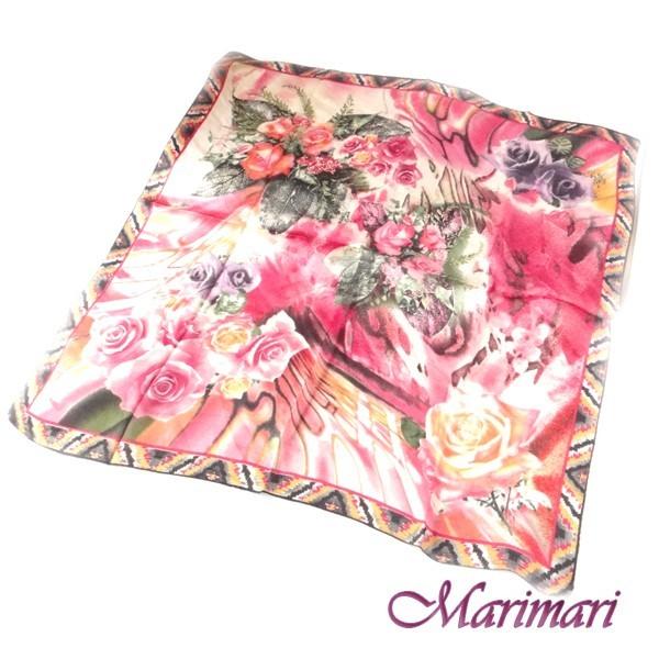 大判シルクスカーフ アバンギャルドゴシック 妖しぃ配色が通好み  約80cm正方形