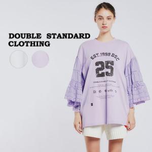 DOUBLE STANDARD CLOTHING DSC / レースドッキンググラフィックTシャツ 0208490241 レディース ダブスタ トップス｜selectshopmu