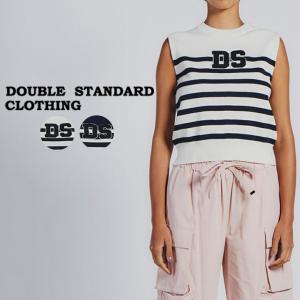 DOUBLE STANDARD CLOTHING DSC / マリンボーダーサマーニット 0209030242 レディース ダブスタ トップス コンパクト コットン100％ ノースリーブ｜selectshopmu