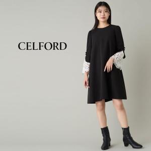 CELFORD セルフォード レースカフドレス cwfo241302 レディース ワンピース ひざ丈 Aライン 結婚式 二次会 オケージョン 入園入学準備｜selectshopmu