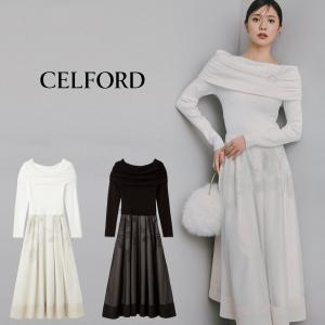 CELFORD（セルフォード）リボンストール付きノーカラーコート　アイボリー色 CELFORD（セルフォード） (最終セール30%OFF&300円OFF)CELFORD リボン