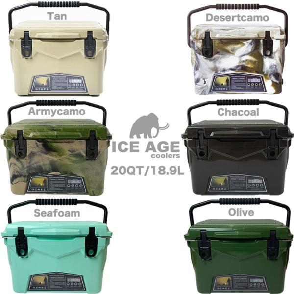 ICE AGE cooler (アイスエイジ) クーラーボックス 20QT 18.9L ソロキャンプ...