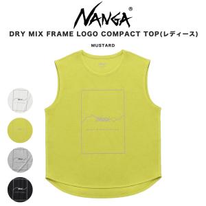 NANGA ナンガ DRY MIX FRAME LOGO COMPACT TOP/ドライミックス フレームロゴ コンパクトトップ 吸水速乾性 UVケア 抗ピリング加工 レディース｜selectshopmu