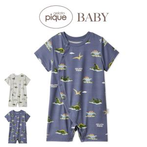 SALE20%OFF ジェラートピケ ベビー 接触冷感 スリーピングダイナソー柄ロンパース pbco262368 ジェラピケ 出産祝い 赤ちゃん ベビー服 パジャマ