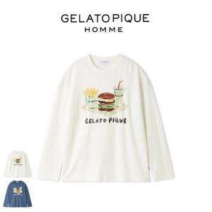 ジェラートピケ オム ヒラノトシユキ ハンバーガーワンポイントプリントロンT phct255937 ジェラピケ メンズ パジャマ GELATO PIQUE HOMME