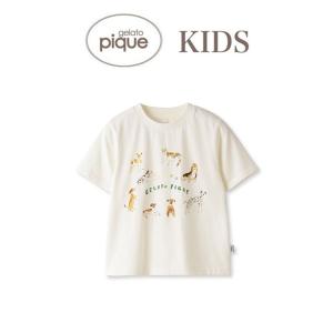 gelato pique kids ヒラノトシユキ DOGワンポイントTシャツ pkct242438 ジェラピケ トップス 接触冷感 ルームウェア パジャマ 子供服 親子 リンクコーデ お揃い｜selectshopmu