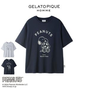 GELATO PIQUE HOMME ジェラートピケ オム PEANUTS ワンポイントTシャツ pmct242224 メンズ トップス 部屋着 接触冷感｜selectshopmu