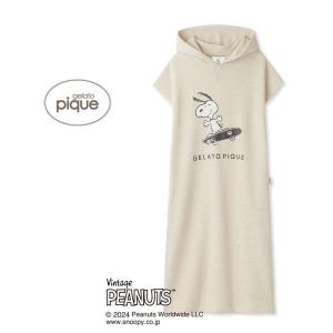 gelato pique ジェラートピケ PEANUTS 裏毛ワンポイントフードワンピース pwco242242 ジェラピケ ルームウェア パジャマ レディース 部屋着 ドレス スヌーピー｜selectshopmu