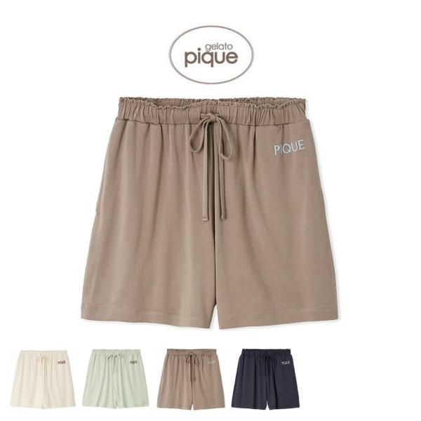ジェラートピケ 接触冷感 カラーレーヨンロゴショートパンツ pwcp254217 ジェラピケ ルーム...