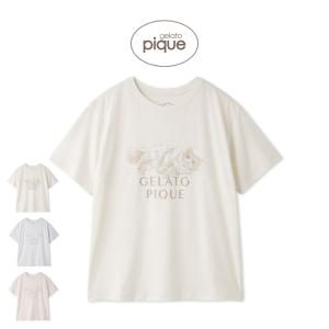 ジェラートピケ 抗菌防臭 バスタイムCATワンポイントTシャツ pwct264260 ジェラピケ Tシャツ パジャマ ルームウェア 部屋着