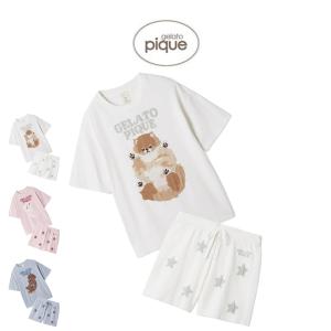 ジェラートピケ ドッグジャガードプルオーバー&スタージャガードショートパンツ pwnt261088set pwnp261089 ジェラピケ 犬柄 パジャマ gelato pique