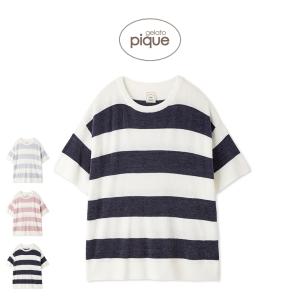 gelato pique 接触冷感 スムーズィーliteクール2ボーダー半袖プルオーバー pwnt264026 ジェラピケ パジャマ ルームウェア ジェラートピケ