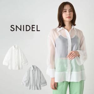 SNIDEL シアーシャツ swfb242091 レディース トップス 羽織 オーバーサイズ シンプル 透け感 サテン風 抜け感 デイリー
