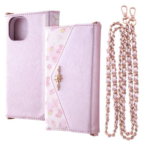 iPhone15 ケース 手帳型 ディズニー レザー Collet ショルダーストラップ付き アリエ...