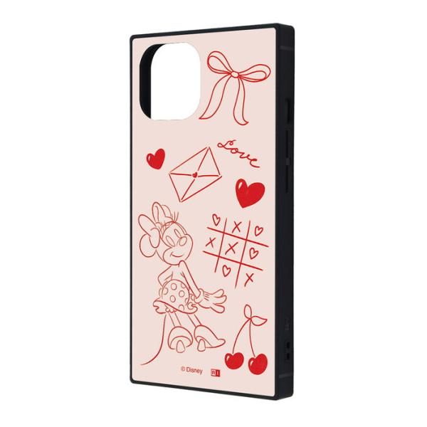 iPhone 15 14 13 ケース ハイブリッド ディズニー 衝撃吸収 バンパー スクエア ミニ...