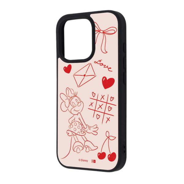 iPhone16Pro ケース ハイブリッド ディズニー maru 衝撃吸収 バンパー ミニー_ラブ...