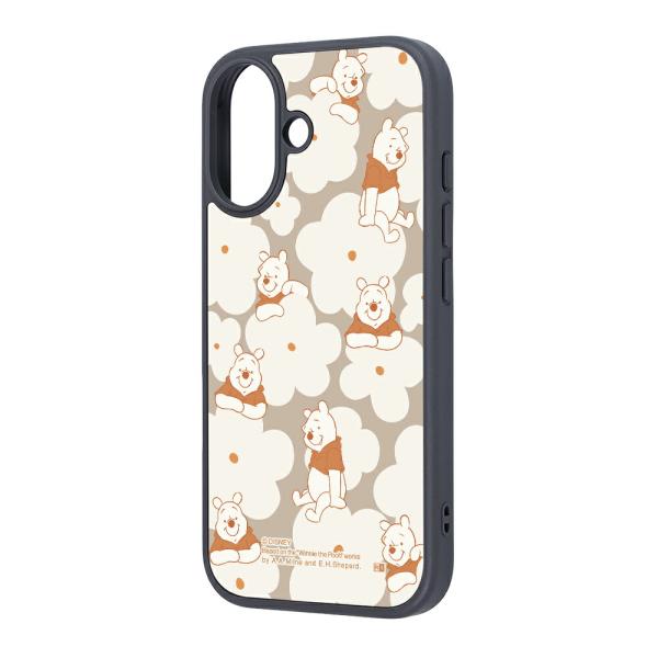iPhone17 ケース ハイブリッド ディズニー 衝撃吸収 バンパー プーさん_花柄 カバー スマ...