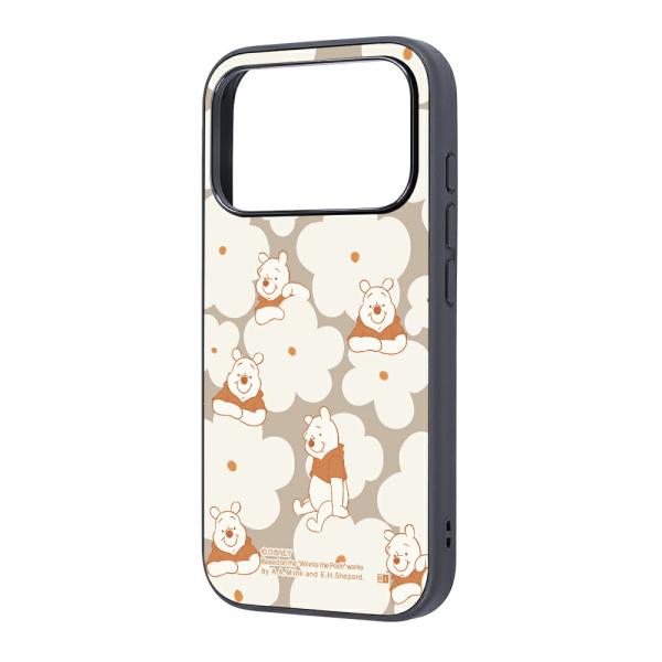 iPhone17Pro ケース ハイブリッド ディズニー 衝撃吸収 バンパー プーさん_花柄 カバー...