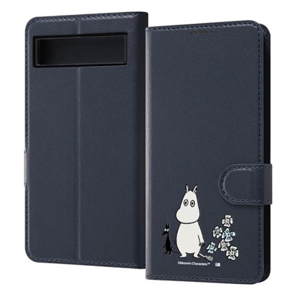 Google Pixel 6a ケース 手帳型 ムーミン マグネット ムーミンとお花 カバー Goo...
