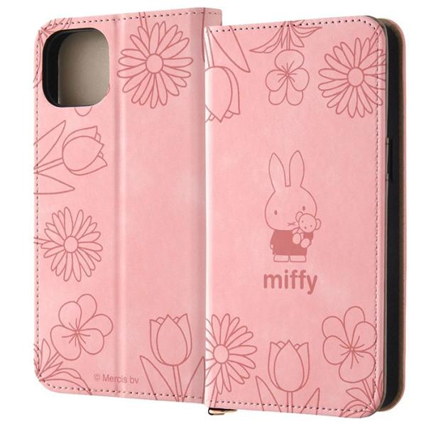 iPhone15 Plus ケース 手帳型 ミッフィー レザー Raffine ミッフィー_ピンクフ...