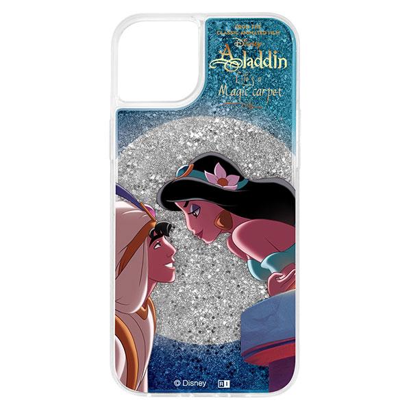iPhone14Plus ケース ハードケースディズニー ラメ グリッターケース アラジンとジャスミ...