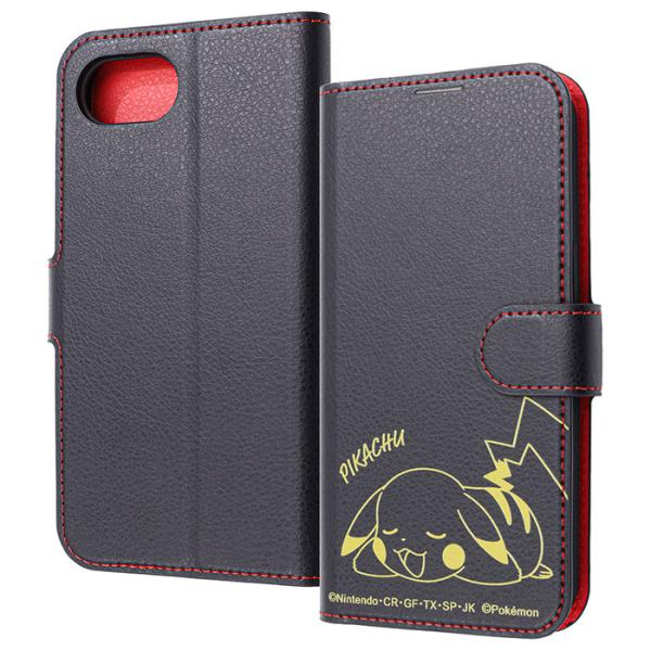 iPhone16e ケース 手帳型 ポケットモンスター 衝撃吸収 マグネットベルト シンプル レザー...