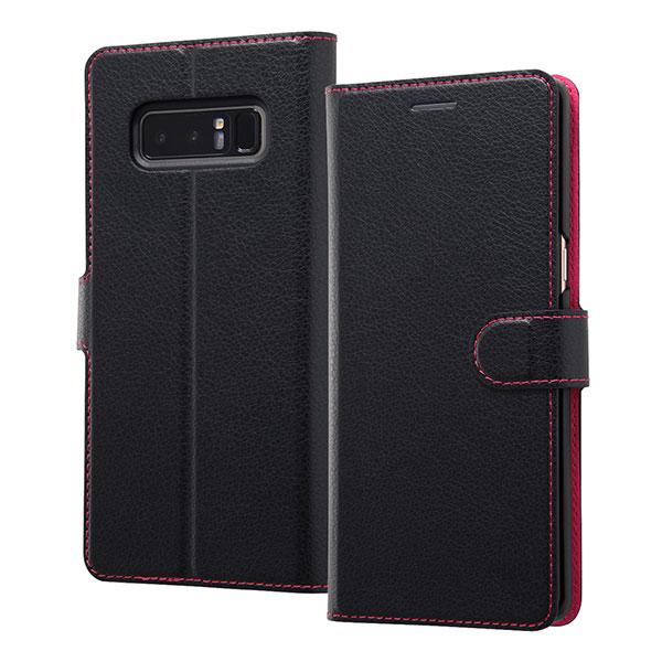 Galaxy Note8 SC-01K SCV37 ケース 手帳型 ブラック ピンク カバー ギャラ...