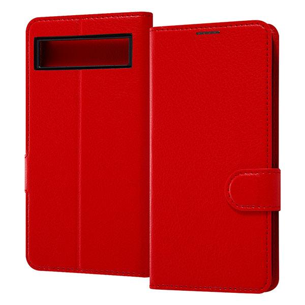 Google Pixel 6a ケース 手帳型 シンプル マグネット レッド カバー Google ...