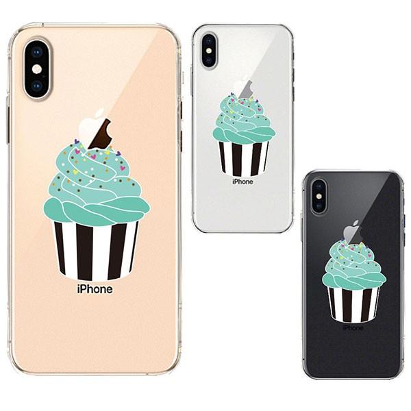iPhoneXS iPhoneX ケース ソフトケース クリア ワイヤレス充電対応 カップケーキ ア...