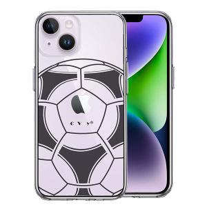 iPhone14 iPhone14Plus ケース ハードケース ハイブリッド クリア サッカーボール I Love Soccer カバー アイホン アイフォン スマホケース｜selectshopsig