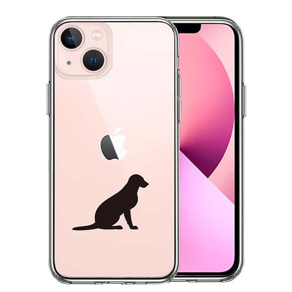 iPhone13 mini ケース ハードケース ハイブリッド クリア 犬 シルエット ラブラドール...
