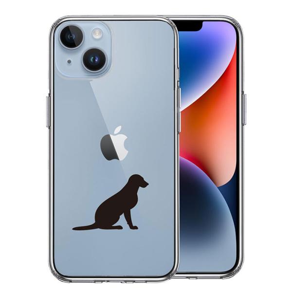 iPhone14 iPhone14Plus ケース ハードケース ハイブリッド クリア 犬 シルエッ...