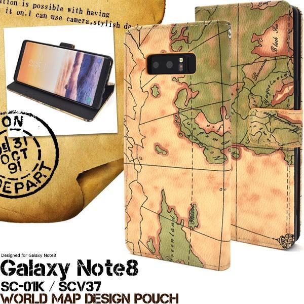 Galaxy Note8 SC-01K SCV37 ケース 手帳型 ワールドデザイン カバー ギャラ...