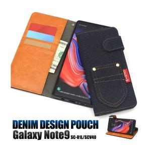 Galaxy Note9 SC-01L SCV40 ケース 手帳型 デニムデザイン スタンド カバー ギャラクシー スマホケース｜selectshopsig