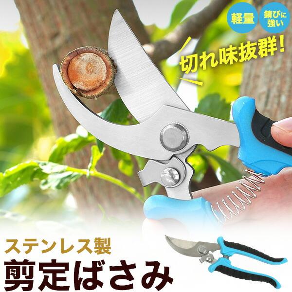 剪定ばさみ 軽量・ステンレス製で切れ味抜群