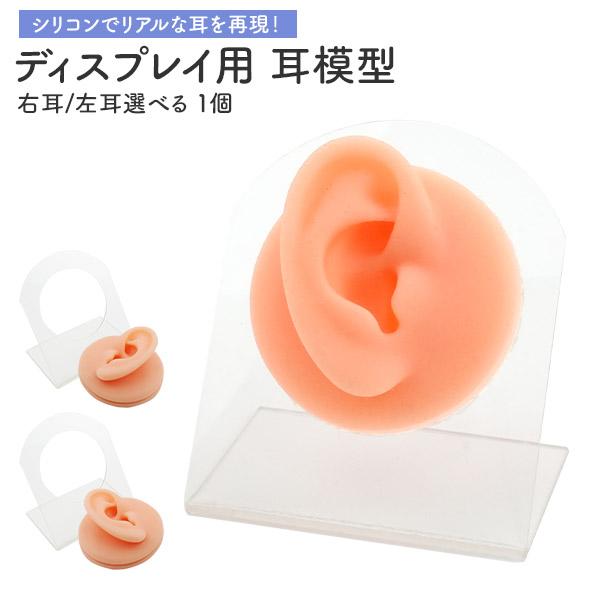 店舗用品 ディスプレイ用品 耳模型 スタンド付き 右耳 左耳 シリコンでリアルな耳を再現