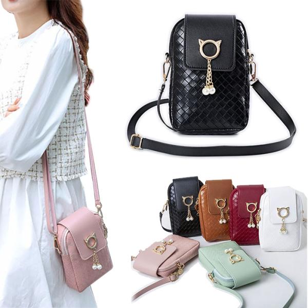 スマホポシェット レディース 猫チャーム スマホショルダー スマホポーチ キルティング スマホバッグ...